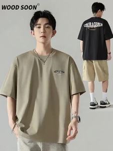 Wood soon | American Letter Print Vibe Style Mens T-Shirt