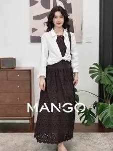 Mango | Đầm Không Tay Có Thêu Dọc Cạnh