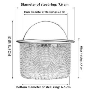 Stainless Steel Kitchen Sink Strainer Drain Filter Net Vegetable Washing Basin Waste Water Leak Proof Dishwashing Sink