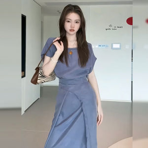 PEIZIXUAN | French Elegance Purple Asymmetric Dress