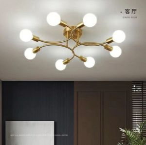 Nordic chandelier ceiiing light modern design sala 6/8heads E27 Lamp holder Home Chandelier Fixture Light Ceiling Light for Living Room bedroom dining room restaurant balcony Pendant Lamp Retro Metal Chandelier Lamp