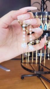 Bông tai dây rút hoa tuyết đi chơi dễ thương - bong tai nu hoa tai nữ sang trọng bong tai nữ kiểu han quoc bông tai nữ học sinh bông tay nữ sang chảnh khuyen tai nữ đẹp trang sức nữ LV310  BSTKD - [NaLa Shop]