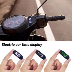 1Pcs Motorcycle Electric Vehicle Onboard Time Display Stickable Portable Electronic Watch Waterproof Luminous Digital Display
