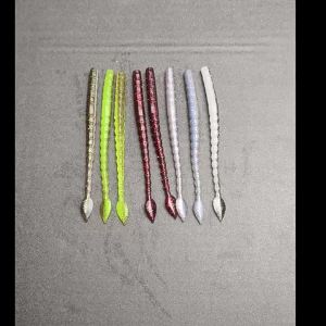 Hopeblaze Floating Leaf Tail Senko Worm 11cm 8Pcs TPE Salt Scent Soft Lure For Wacky Neko Texas Rig Bass Walleye Perch Trout