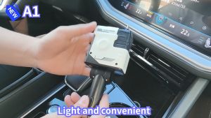 YOOGOO 120W Car Fast Charger 4 In 1 Super Fast Charger 180° Rotation Retractable Universal Car Charger Digital Display