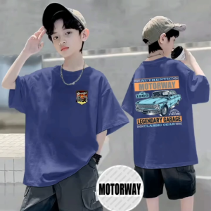 MOTORWAY K561t-shirt with vintage car graphic and text "Motorway 1968 Legendary Garage" on back,Suitable for adults and children family-friendly simple and stylish a top choice for birthday gifts with a luxury car theme.
