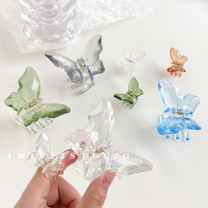 Am1013 Crystal Jelly Sense Fairy Young Adult Catch Gap Former Red Children Hair Accessories Back Head Butterfly Barrettes Super Small Size