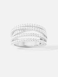 White Geometric Line Minimalist Ring