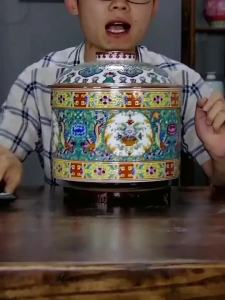 Porcelain Enamel Tea Storage Jar