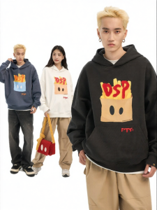dangerouspeople | Embroidered Plain Hoodie Sweatshirt