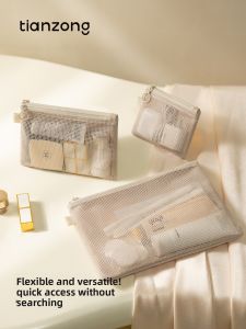 TIANZONG | Portable Travel Organizer Bag Mesh Mini Cosmetic Bag ID Holder