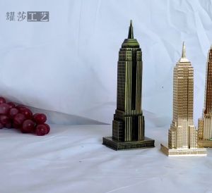 Alloy Vintage Bronze Tone Eiffel Tower Figurine Statue & Home Decor