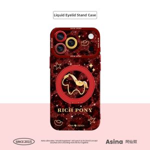 Asina | Magnetic Stand Liquid Silicone Full Protection Case