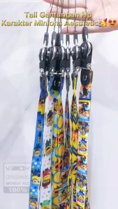 ( 1Pcs ) Tali HP Lanyard ID Card Gantungan Tali Id Card Stopper karakter min i on TINY TAN dll