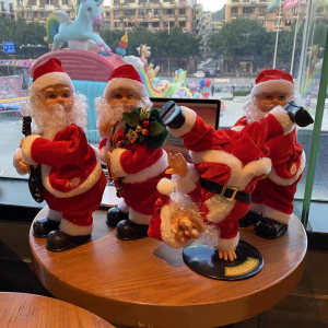 Christmas Electric Musical Santa Claus Toy with Saxophone Guitar Music Moving Toy Xmas Gift