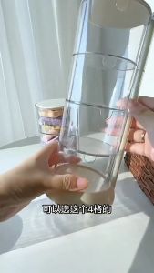 Rotatable Makeup Storage Box 4 Layers Clear Cosmetics Organizer Box Large Capacity Lipstick Jewelry Rack Transparent Desk Dustproof Storage Case