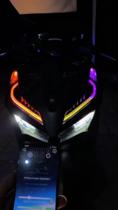 Lampu alis Running RGB Vario 160 bonus devil eyes satu set lampu alis drl bluetooth vario new