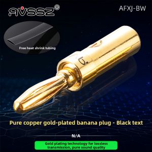 High End Pure Copper Gold Plated Banana Plug Speaker Sound Box Line 4mm Connector No Welding HiFi Audio Video Accessories
