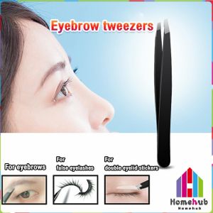 Homehub Eyebrow Tweezers Stainless Steel Professional Trimmer Eyelash Clip Flat/oblique
