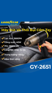 Máy Hút Kiêm Thổi Bụi Cầm Tay GOODYEAR GY-2651 Siêu Mini Sạc Điện Thông Minh