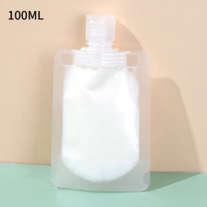 Refillable empty squeeze bags for travel 30ml/50ml/100ml standing bags toiletries lotion gel squeeze bags plastic toiletries