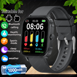 Đồng Hồ Thông Minh Dành Cho Nam 1000mAh Thời Gian Chờ Lâu Chống Nước IP68 Đồng Hồ Thông Minh Ngoài Trời Với Chức Năng Đo Nhịp Tim Gọi Bluetooth Và Pin Dung Lượng Lớn