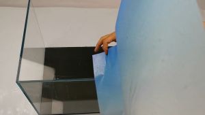 Aquarium Gradient Sky Blue And Natural Green Background Sticker Film(鱼缸水草缸渐变色背景)