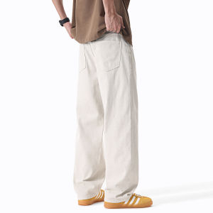Mens Loose Straight Linen Pants Summer