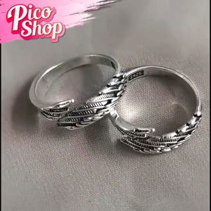 แหวนสเตนเลส แหวนขนนก สไตล์พังก์ ปรับได้ เครื่องประดับแฟชั่น ใส่ได้ทั้งชายและหญิง