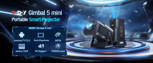 XGODY Gimbal 5 mini 180° Rotation Android 11 Smart Projector Native 720P Support 1080P 4K 12000 Lumen Automatic Keystone Home Theater