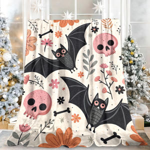 Cute Halloween Ghost Coffee Latte Flannel Blanket Soft Fuzzy Plush Cozy Warm Throw for Sofa Bed Couch Home Decor