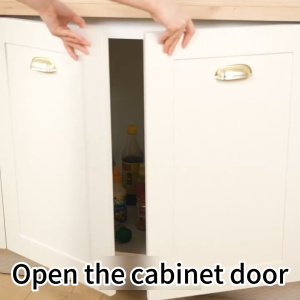 Nearra Under Sink Rack Kitchen Sliding Storage Organizer Pull Out Drawer Basket Rack With Wooden Handle