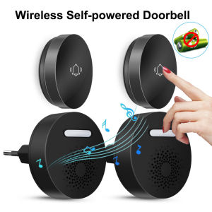 Wireless Doorbell No Battery Self Powered Button Welcome Ding Dong Receiver Smart Home Security Device 36 Ringtones US/EU Plug