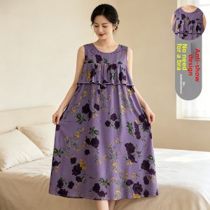 Light Summer Silk Ladies Nightdress Anti Protrusion