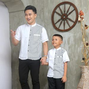 Koko Kurta Ayah dan Anak Terbaru 2025 Koko Kurta Salur Trendy Kekinian