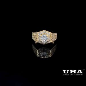 N1233 Nhẫn nam có lót lòng đính đá CZ cao cấp thiết kế tinh tế sang trọng UHA