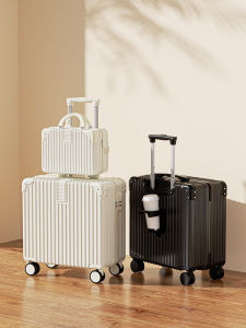 Small Lightweight 18-Inch Mini Luggage Carry-On Suitcase Silent Password Lock Womens Travel Bag Fashionable Polyester Interior