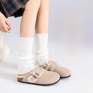 Miiow | Womens Long Tube Socks Knitted Warm Autumn Winter Socks Thickened Polyester Fiber MiiOW Cat Person Socks Three Pairs Set