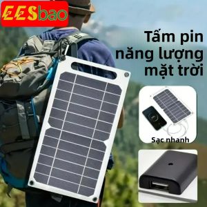 Bảng Điều Khiển Năng Lượng Mặt Trời USB 35W Bộ Sạc Pin Di Động Ngoài Trời Chống Nước Để Đi Bộ Đường Dài Cắm Trại Sạc Điện Thoại Di Động Bằng EESBAO