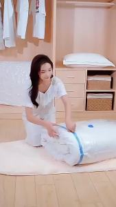 Reusable Compression Empty Bag Sealer Clothes Travel Packing Organizer Vacuum Large Plastic Storage Bags Storing Clothes Blanket