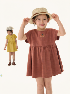Q21 | Solid Color Princess Cotton-Linen Girls Dress