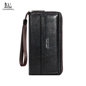 LouisWill Mens Long Wallet Soft PU Long Wallet Multi-Functional Wallet Large Capacity Purse Multi-Card Position ID Credit Cards Holders Coin Pouch PU Leather Coin Bag Business Wallets