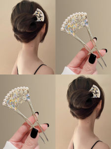 New 2025 Chinese Style Pearl Hollow out U-Shaped Hairpin Elegant Back of Head Hair Accessory Versatile Fashionable Hair Clip
