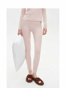 Wool Blend Color Block Embroidered Elastic High-Waist Lift Leggings