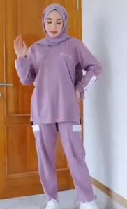 Setelan Baju Senam Wanita Terbaru - Baju Olahraga Muslimah - Baju Olahraga 1 Set Wanita