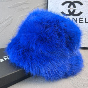 2025 Fluffy Faux Fur Bucket Hats Women Faux Fox Warm Thick Plush Winter Hat Lady Fashion Luxury Panama Furry Fisherman Cap Y2k