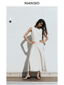 Mango | Boho Style Linen Blend Belted Dress