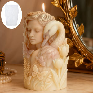 Elegant swan goddess candle mold durable and reusable silicone mold suitable for home décor and Christmas decorations.