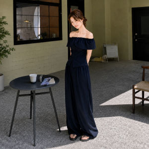 SUYE | French Off-shoulder Ruffle Slimming Outfit