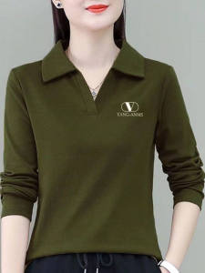 QIAOXIZI | Fashionable Oversized Polo T-Shirt for Women